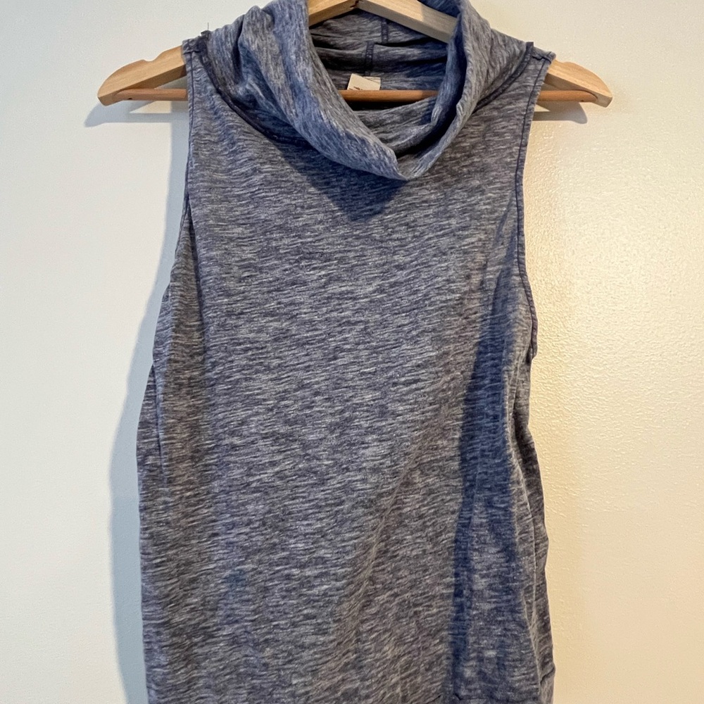 Free People Blue Gray Sleeveless Cowl Neck Top